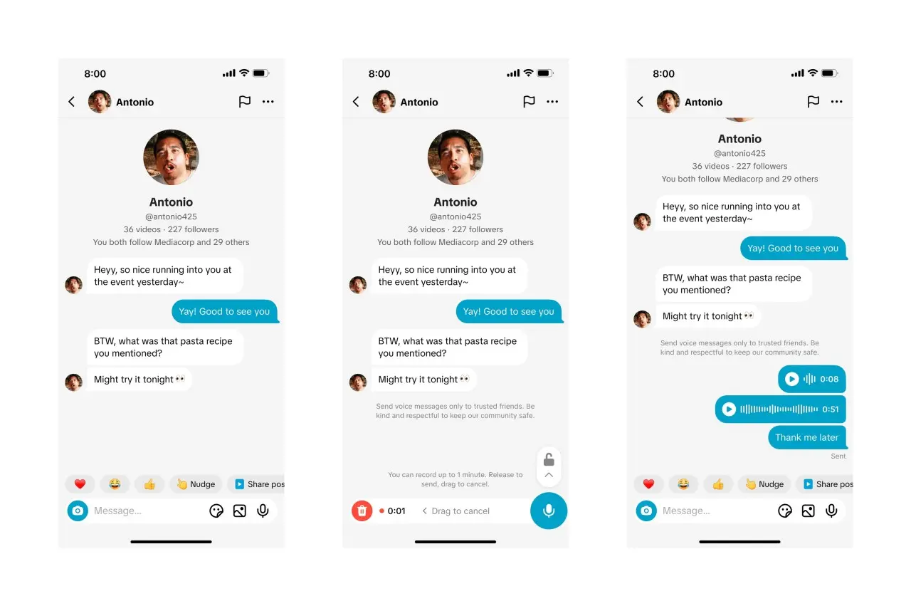 TikTok voice note